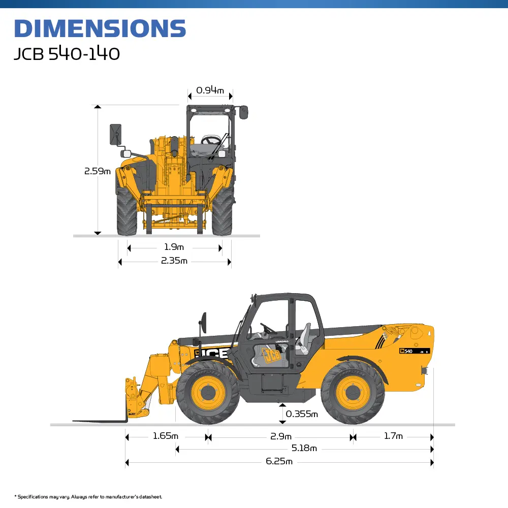 JCB 540-140 - Telescopic Forklift - Hire Safe Solutions