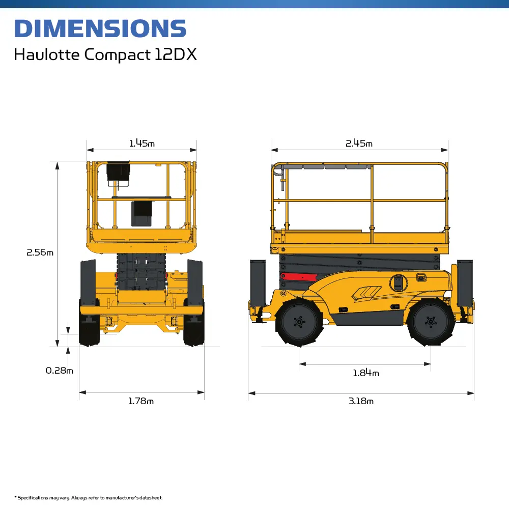Haulotte Compact 12DX - Scissor Lift - Hire Safe Solutions