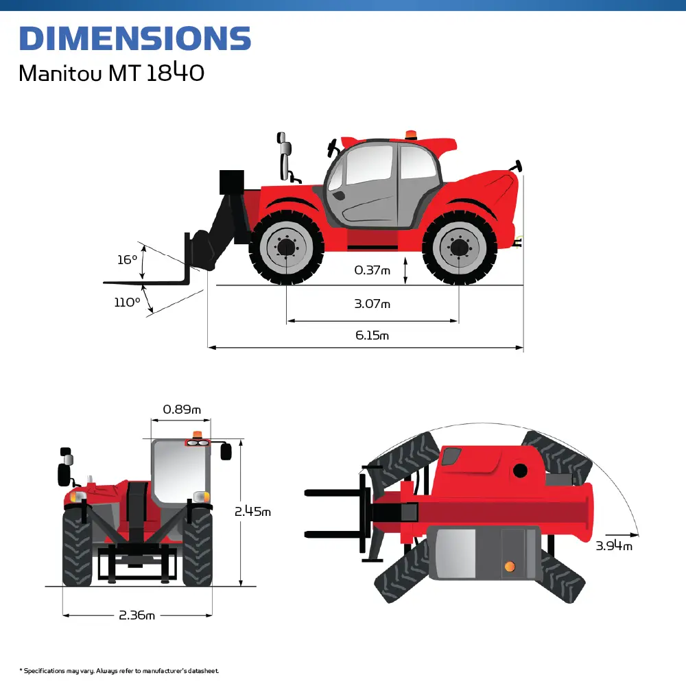 Manitou MT1840 - 17.55m Telehandler - Hire Safe Solutions