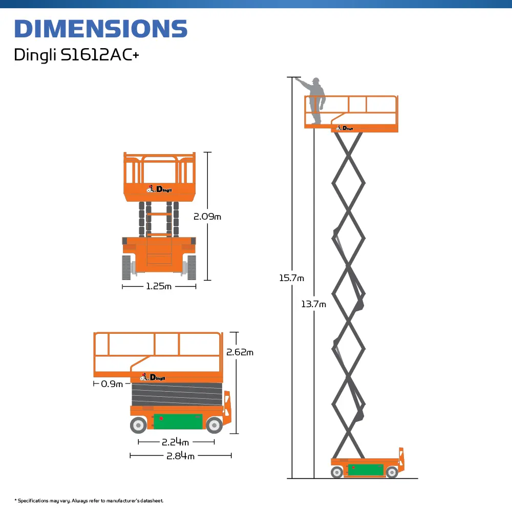 Dingli S1612AC+ - Scissor Lift - Hire Safe Solutions