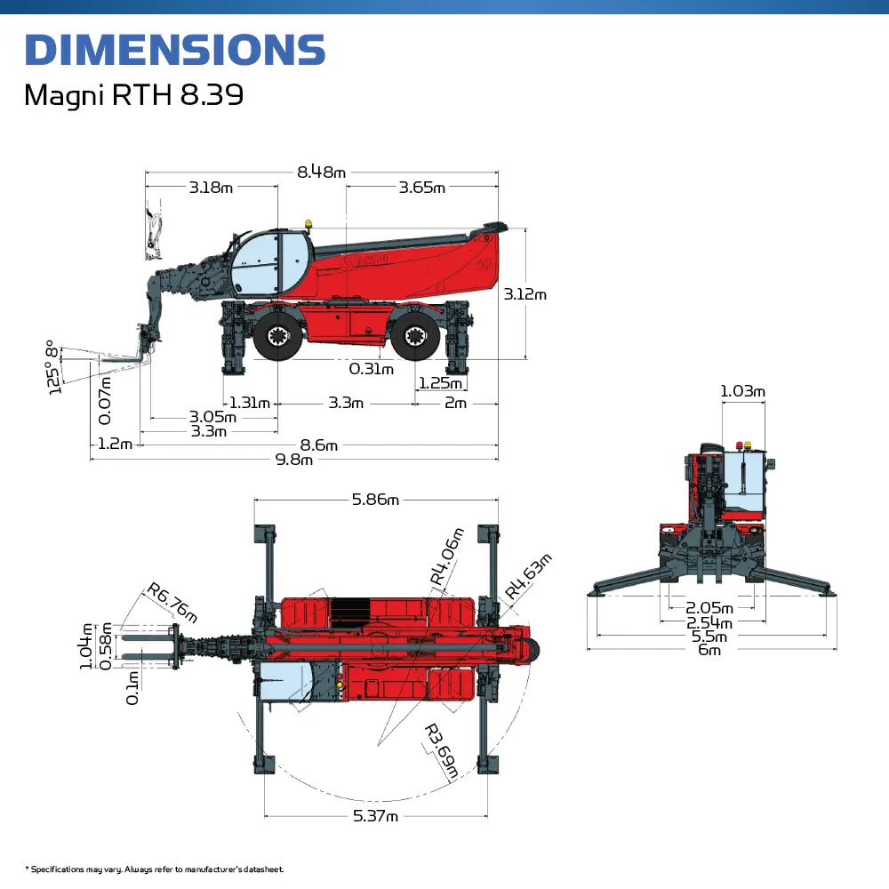 Magni RTH 8.39 - Rotating Telehandler - Hire Safe Solutions