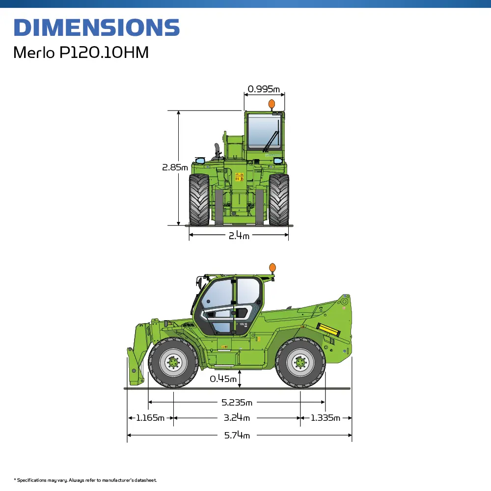 Merlo P120.10 HM - Heavy Lift Telehandler - Hire Safe Solutions