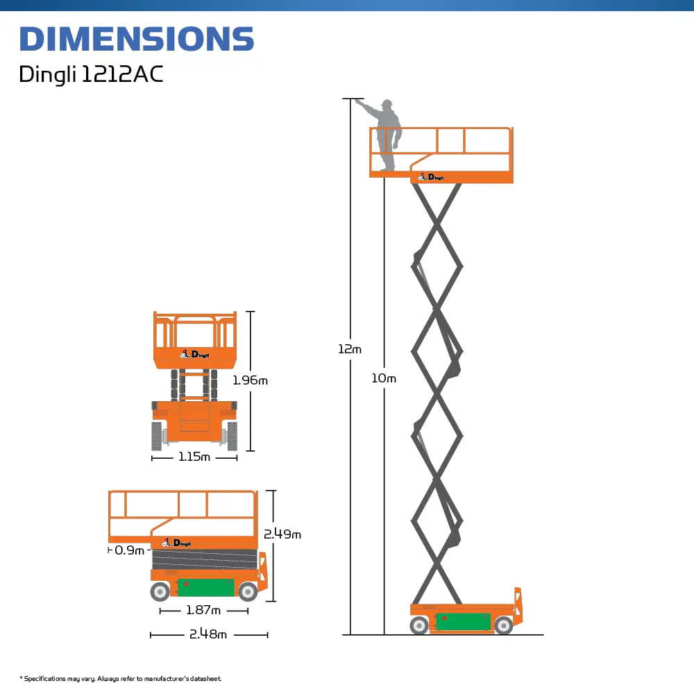 Dingli 1212AC - Electric Scissor Lift - Hire Safe Solutions