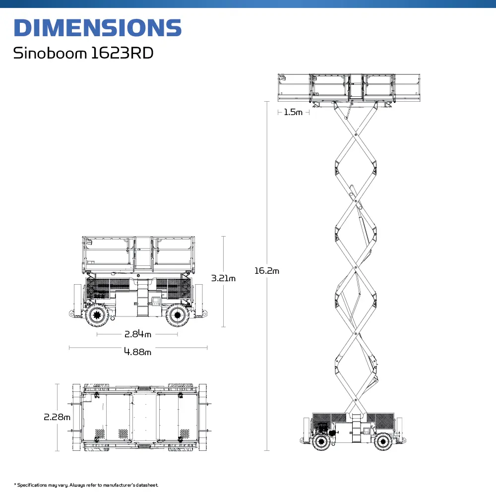 Sinoboom 1623RD (5389RD) | 18.2m Scissor Lift | Hire Safe
