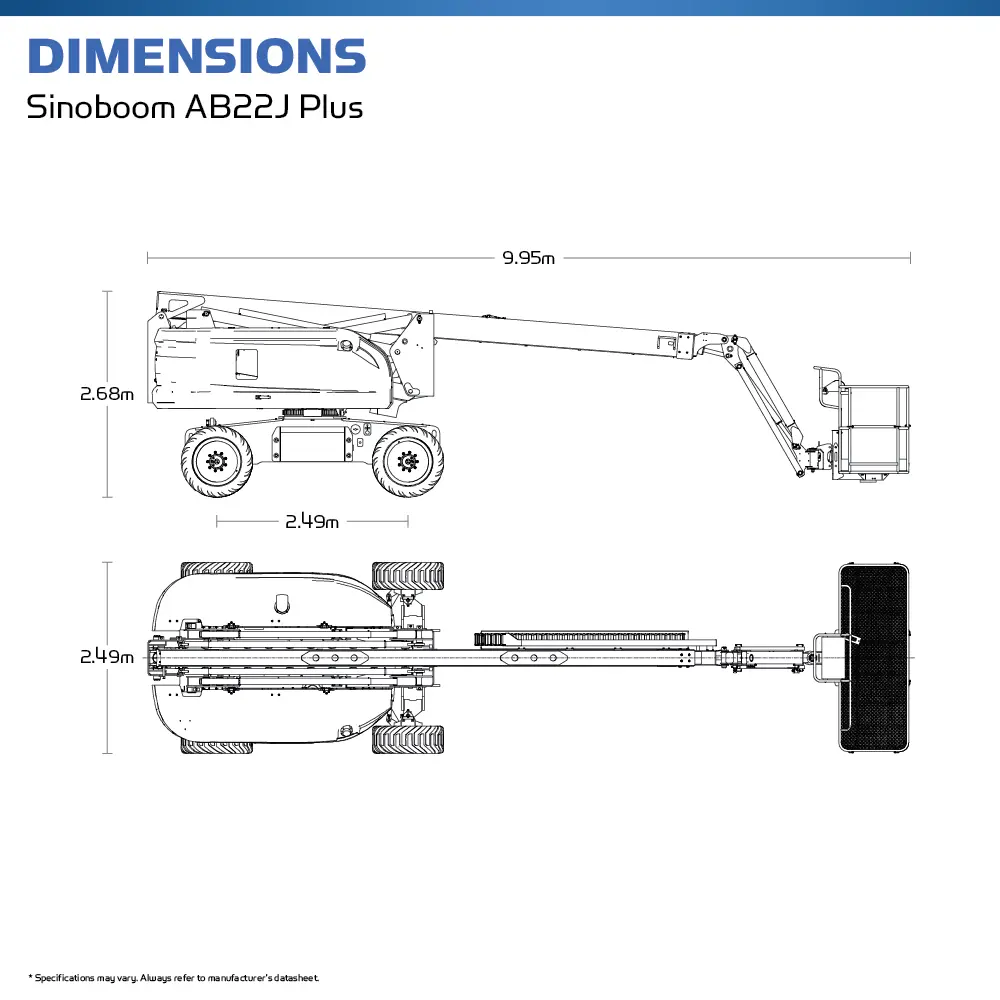 Sinoboom AB22J Plus - Articulated Diesel Cherry Picker - Hire Safe Solution