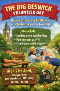 The Big Beswick Volunteer Day Flyer outlining details