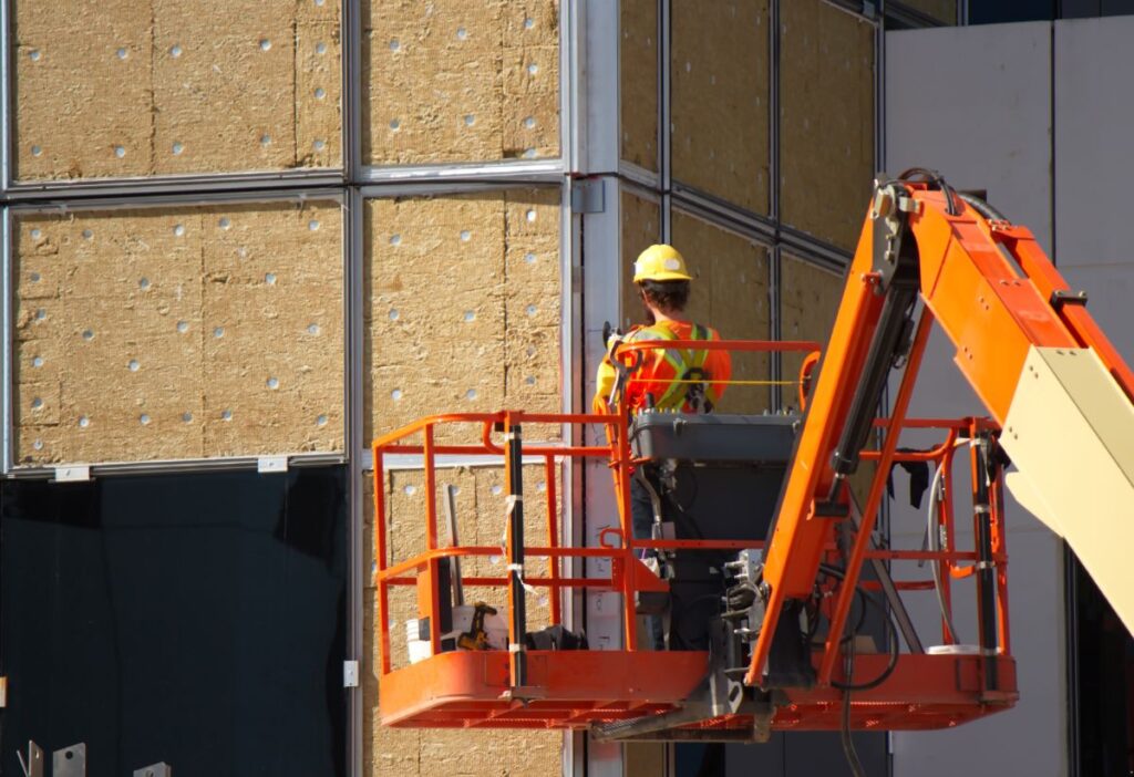 MEWP being used on a construction site